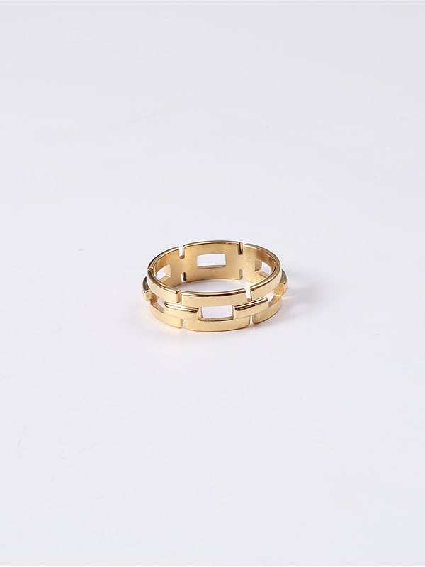 Titanium Hollow Geometric Minimalist Midi Ring