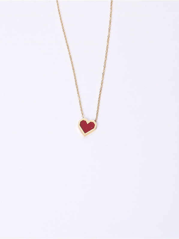 Titane avec colliers de coeur simplistes plaqués or