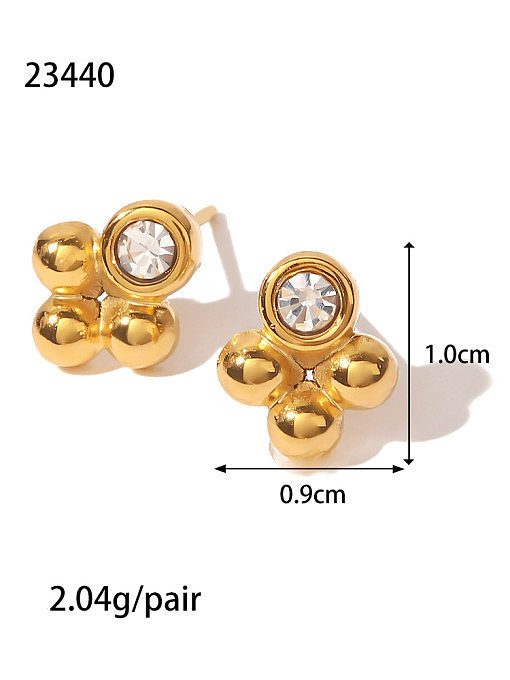 Stainless steel Rhinestone Geometric Minimalist Stud Earring