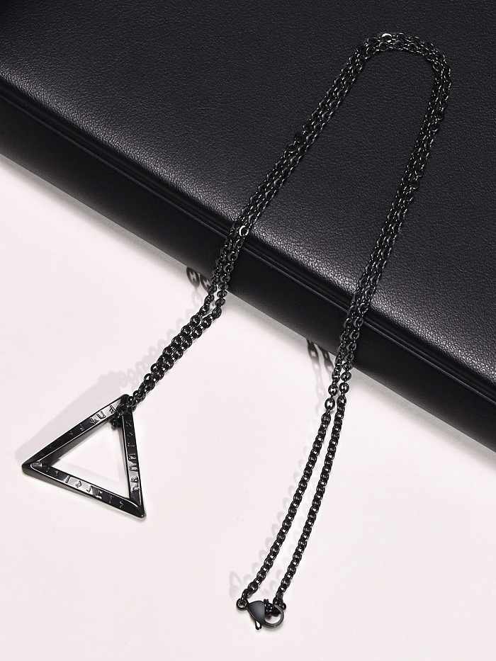 Stainless steel Hip Hop Triangle Pendant