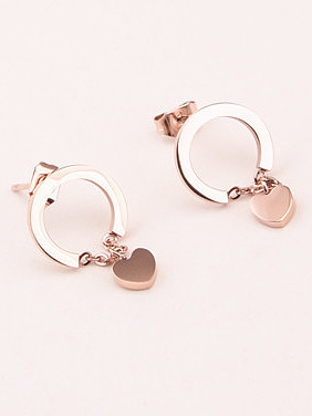 Round Heart-shaped Temperament Earrings