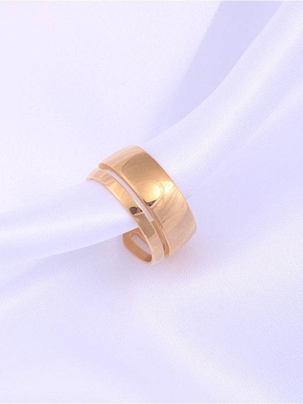 Titanium With Gold Plated Simplistic Irregular Free Size Rings