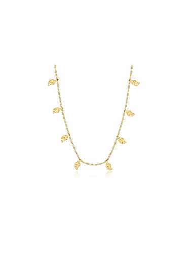 Collier Feuille Dainty en acier inoxydable