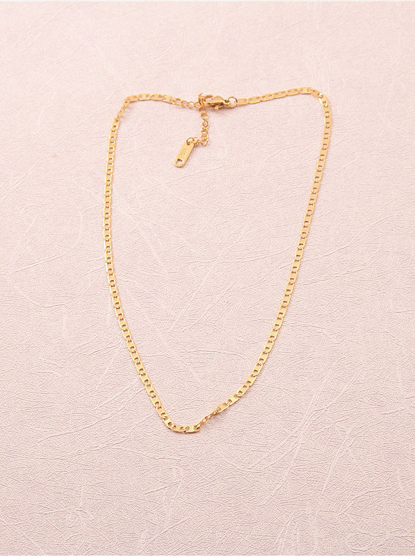 Titanium With Gold Plated Simplistic Chain Necklaces