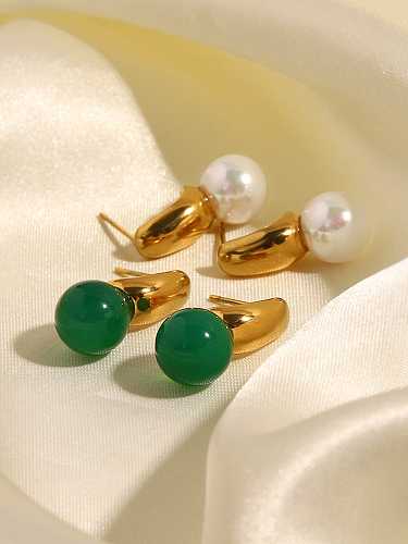 Stainless steel Imitation Pearl Geometric Vintage Drop Earring