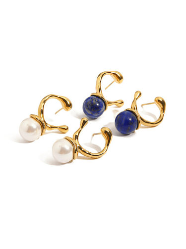 Stainless steel Imitation Pearl Geometric Vintage Hook Earring