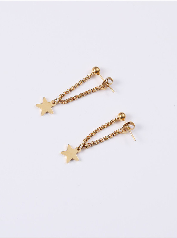 Titanium With Rose Gold Plated Simplistic Star Drop Earrings