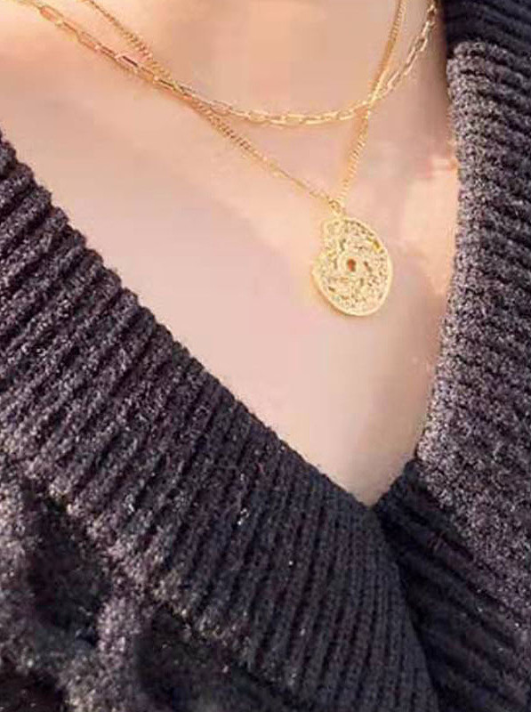 Titanium With Gold Plated Cute Flower Necklaces