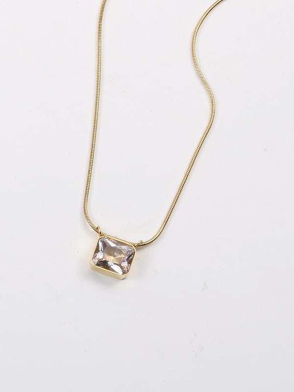 Collar minimalista geométrico de piedra de vidrio de acero de titanio