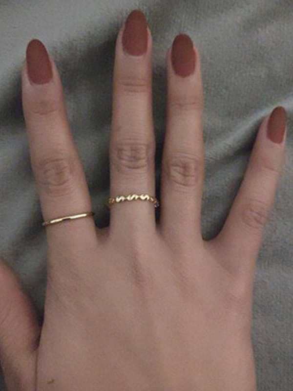 Titanium With Imitation Gold Plated Simplistic Round Band Rings