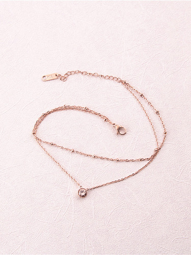 Double Lines Zircon Fashion Anklet