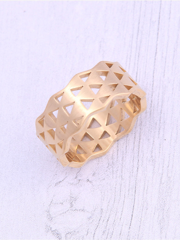 Titanium With Gold Plated Simplistic Geometric Band Rings