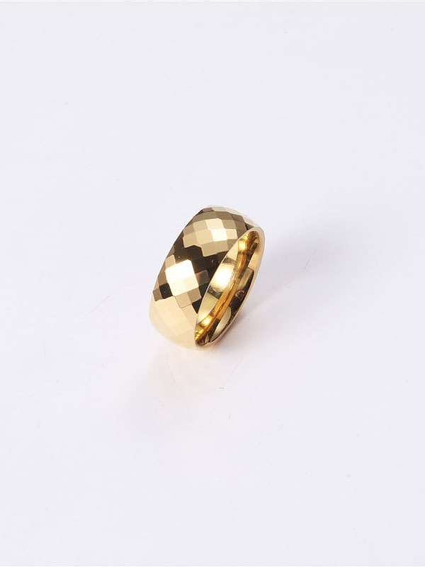 Titanium With Imitation Gold Plated Simplistic Round Band Rings