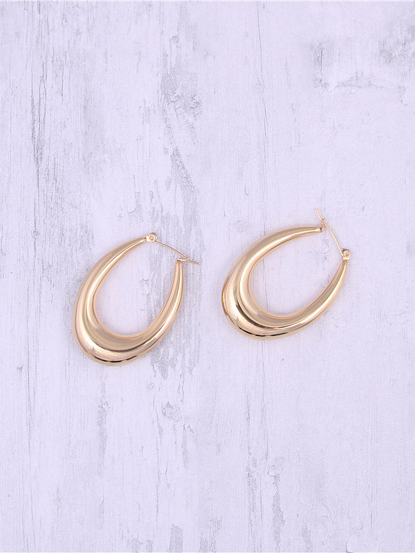 Titanium With Gold Plated Punk Geometric Hoop Earrings