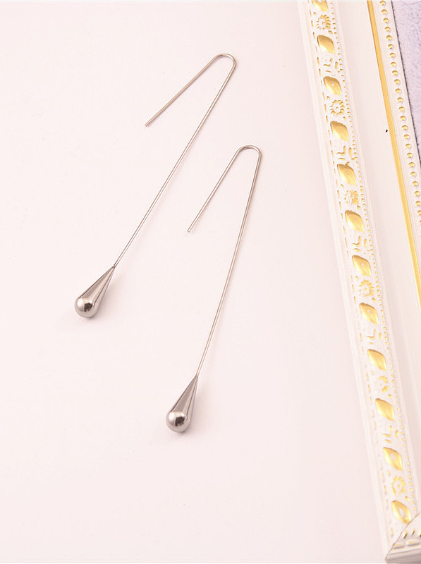 Titanium With Gold Plated Simplistic Water Drop Hook Earrings