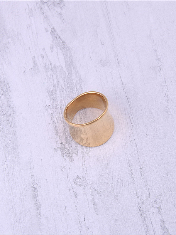 Titanium With Gold Plated Simplistic Irregular Band Rings