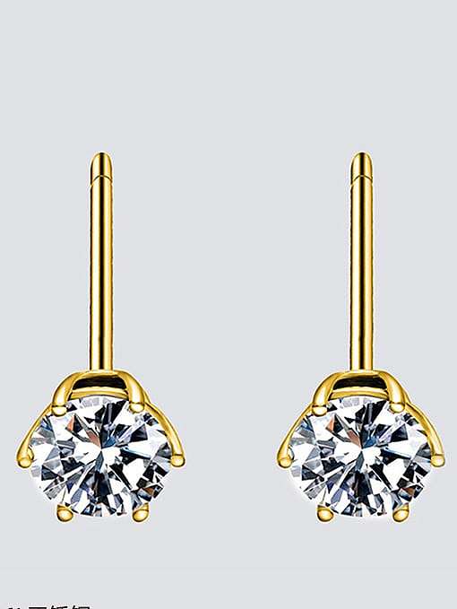 Stainless steel Cubic Zirconia Geometric Minimalist Stud Earring