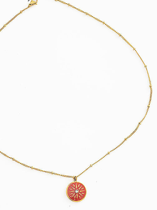 Schlichte und modische Münzschlüsselbeinkette mit geometrischer, tropfender, mehrschichtiger Ins-Windstapel-Halskette aus Titanstahl