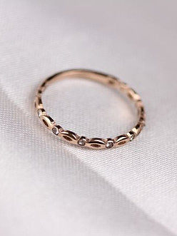Simple Style Zircons Women Ring