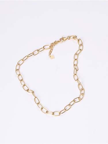 Titanio con collares de cadena simplistas chapados en oro de imitación