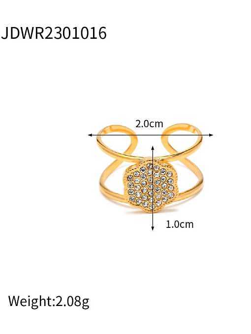 Stainless steel Cubic Zirconia Geometric Vintage Stackable Ring