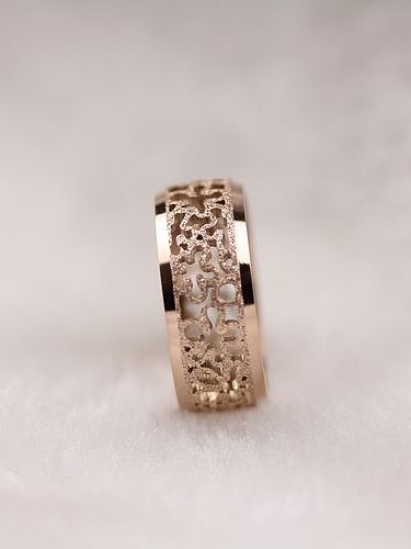 Fashion Luxury Hollow Titanium Ring