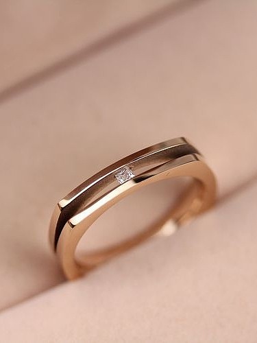 Double Lines Gold Rose Plated Ring