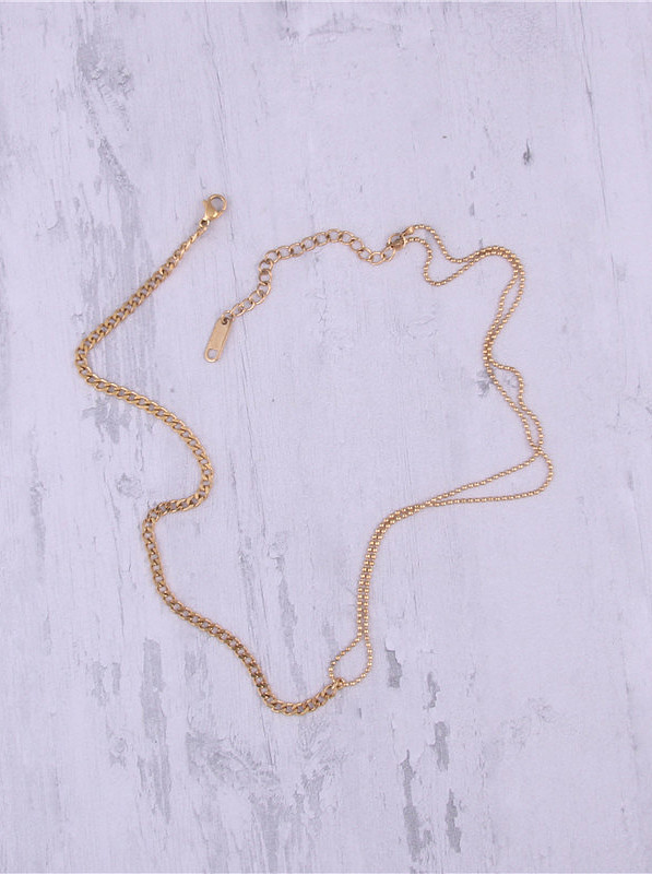 Titanio con collares de cadena simplistas chapados en oro