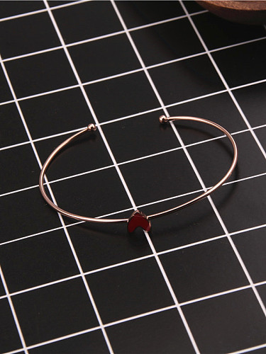 Sweet Red Glue Heart Opening Bangle