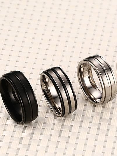 Titanium Steel Geometric Minimalist Band Ring