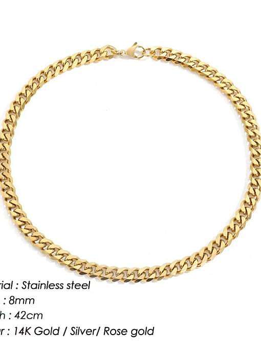 Stainless steel Geometric Vintage Hollow Geometric Chain Necklace