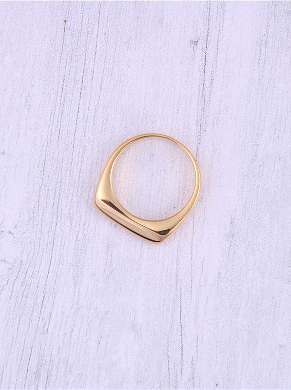 Titanium With Gold Plated Simplistic Geometric Band Rings