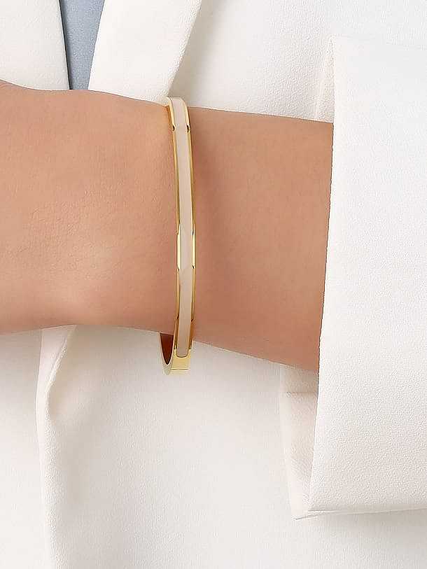 Bracelet jonc minimaliste rond en émail en acier inoxydable