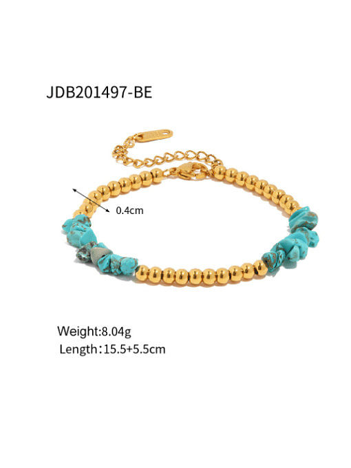 Bracelet en perles de bohème géométrique en pierre naturelle en acier inoxydable