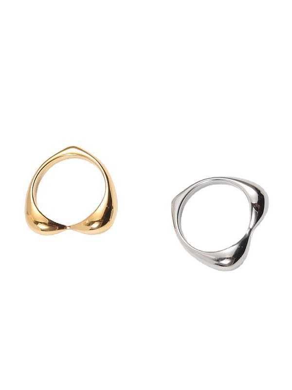 Titanium Steel Smooth Heart Minimalist Band Ring