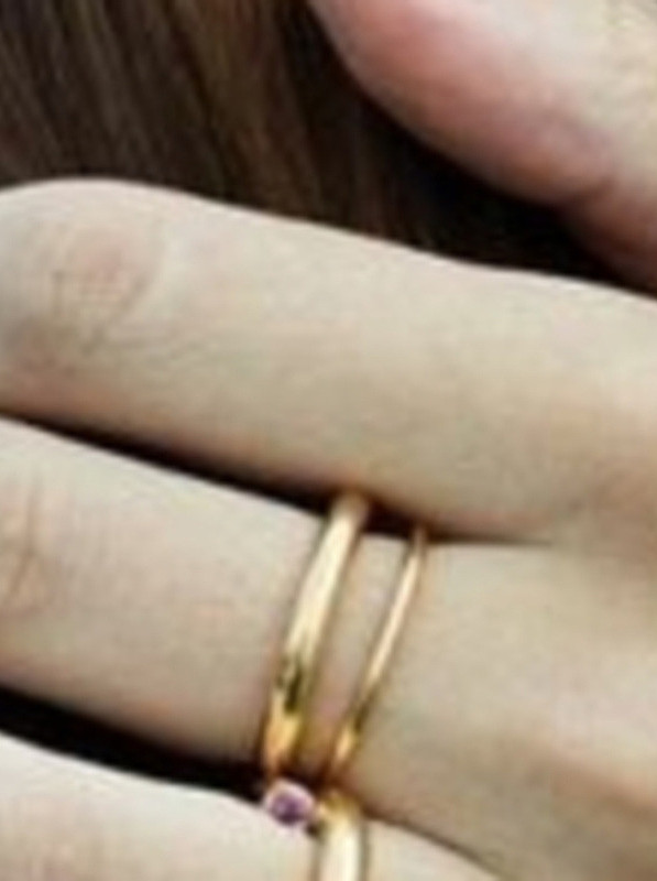 Titanium With Gold Plated Simplistic Round Stacking Rings
