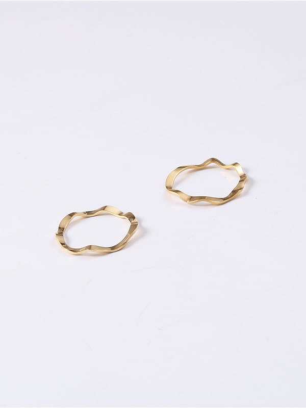 Titanium With Imitation Gold Plated Simplistic Round Band Rings