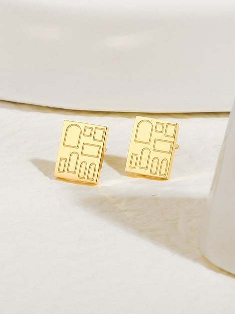 Titanium Steel Square Minimalist Stud Earring