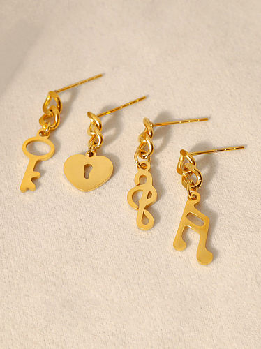 Boucles d'oreilles pendantes minimalistes en acier au titane