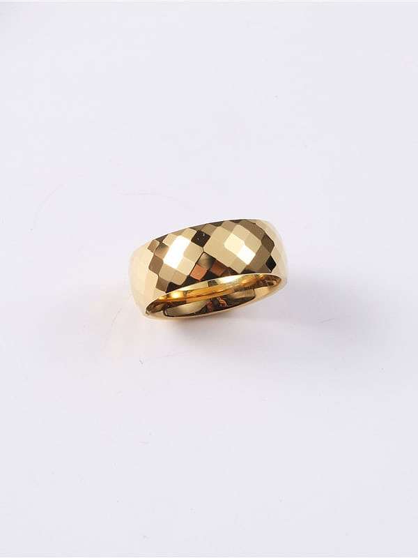 Titanium With Imitation Gold Plated Simplistic Round Band Rings