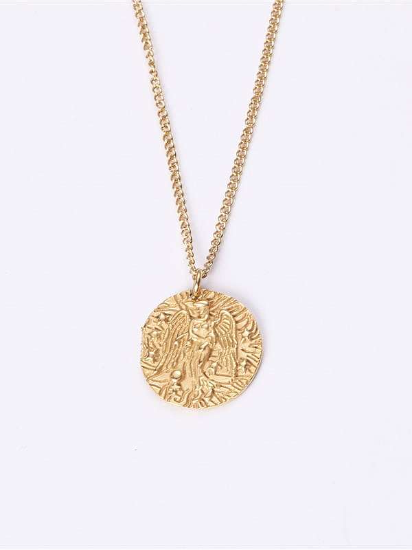 Titanio con collares de avatar redondos simplistas chapados en oro de imitación
