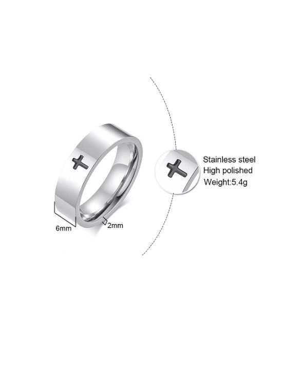 Stainless steel Cross Minimalist Band Ring