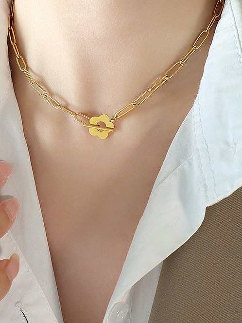 Conjunto de colar e pulseira irregular minimalista de aço titânio