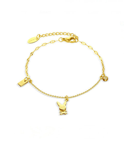 Stainless steel Rabbit Pendant Cute Bracelet