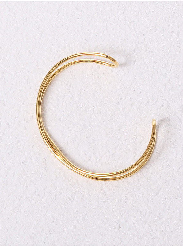 Titane avec des bracelets de taille libre géométriques creux simplistes plaqués or