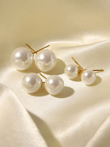 Stainless steel Freshwater Pearl Geometric Minimalist Stud Earring