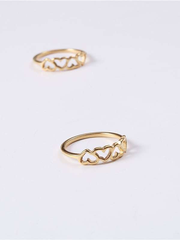 Titanium With Imitation Gold Plated Simplistic Geometric Band Rings
