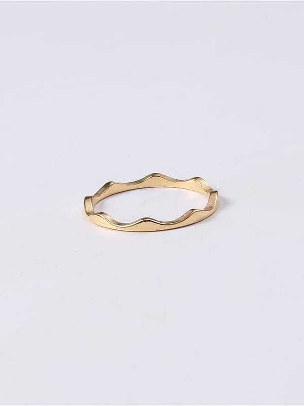 Titanium With Imitation Gold Plated Simplistic Round Band Rings