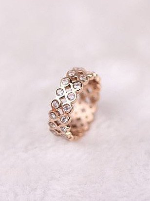 2018 Double Lines Zircons Fashion Ring