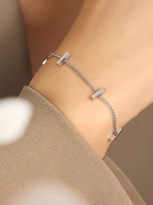 Bracelet à maillons minimalistes géométriques en acier au titane